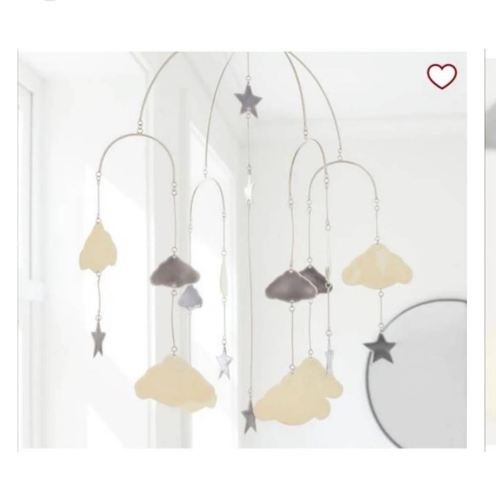 Pottery Barn Kids Cloud and Star Mobile - Cream and Gray